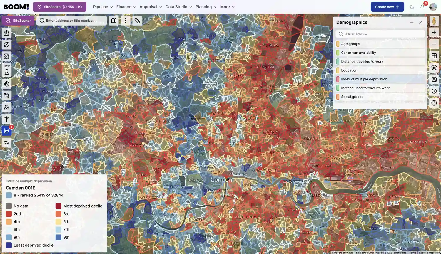 BOOM! Data Studio Demographics screenshot light