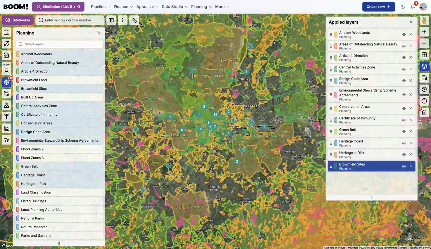 BOOM! Data Studio Planning screenshot light